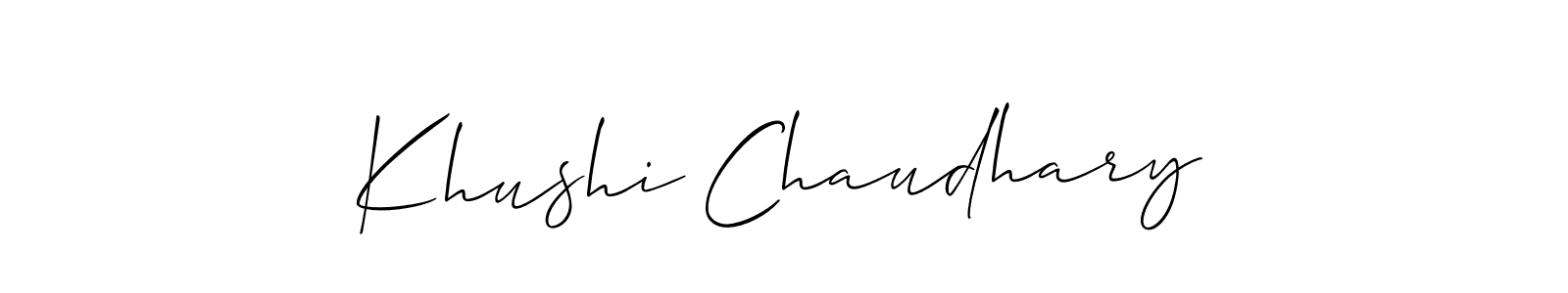 Use a signature maker to create a handwritten signature online. With this signature software, you can design (Allison_Script) your own signature for name Khushi Chaudhary. Khushi Chaudhary signature style 2 images and pictures png