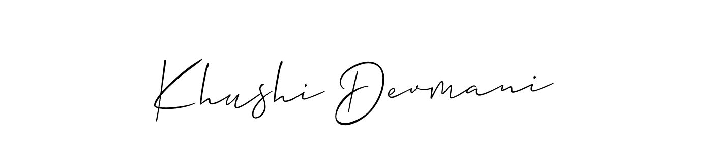 Make a beautiful signature design for name Khushi Devmani. Use this online signature maker to create a handwritten signature for free. Khushi Devmani signature style 2 images and pictures png