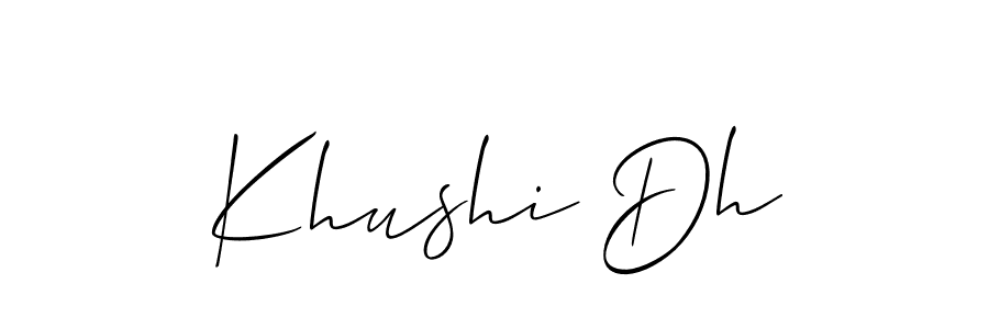 You should practise on your own different ways (Allison_Script) to write your name (Khushi Dh) in signature. don't let someone else do it for you. Khushi Dh signature style 2 images and pictures png