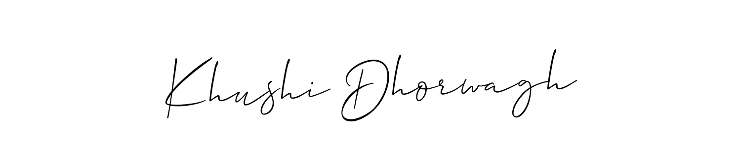 It looks lik you need a new signature style for name Khushi Dhorwagh. Design unique handwritten (Allison_Script) signature with our free signature maker in just a few clicks. Khushi Dhorwagh signature style 2 images and pictures png