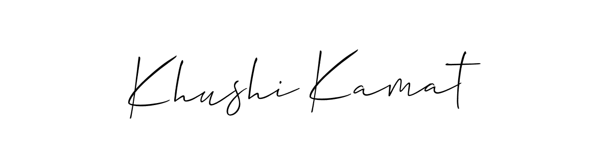 Design your own signature with our free online signature maker. With this signature software, you can create a handwritten (Allison_Script) signature for name Khushi Kamat. Khushi Kamat signature style 2 images and pictures png