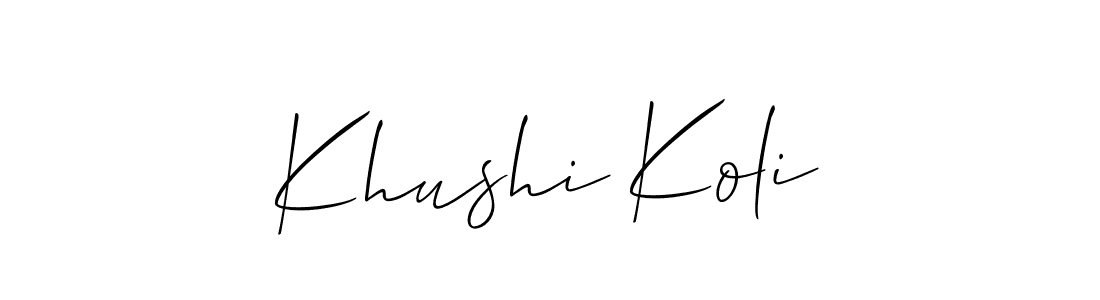 Check out images of Autograph of Khushi Koli name. Actor Khushi Koli Signature Style. Allison_Script is a professional sign style online. Khushi Koli signature style 2 images and pictures png