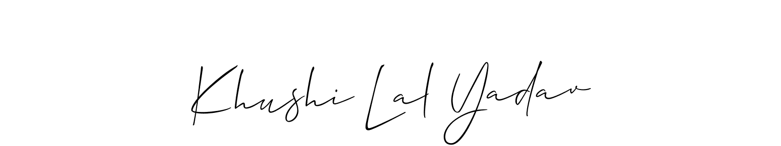 Make a beautiful signature design for name Khushi Lal Yadav. With this signature (Allison_Script) style, you can create a handwritten signature for free. Khushi Lal Yadav signature style 2 images and pictures png