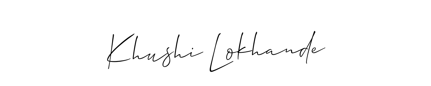 Similarly Allison_Script is the best handwritten signature design. Signature creator online .You can use it as an online autograph creator for name Khushi Lokhande. Khushi Lokhande signature style 2 images and pictures png