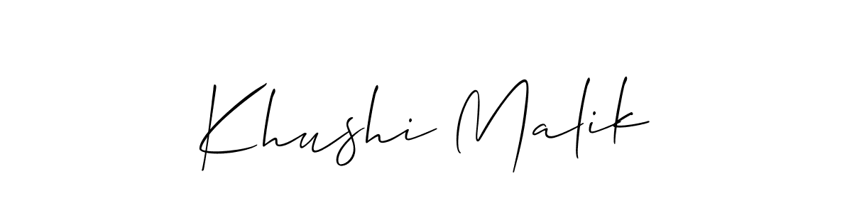 Khushi Malik stylish signature style. Best Handwritten Sign (Allison_Script) for my name. Handwritten Signature Collection Ideas for my name Khushi Malik. Khushi Malik signature style 2 images and pictures png