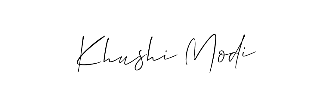 if you are searching for the best signature style for your name Khushi Modi. so please give up your signature search. here we have designed multiple signature styles  using Allison_Script. Khushi Modi signature style 2 images and pictures png