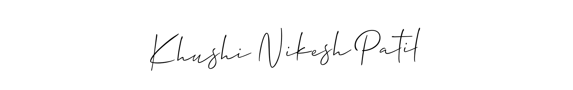 How to make Khushi Nikesh Patil signature? Allison_Script is a professional autograph style. Create handwritten signature for Khushi Nikesh Patil name. Khushi Nikesh Patil signature style 2 images and pictures png