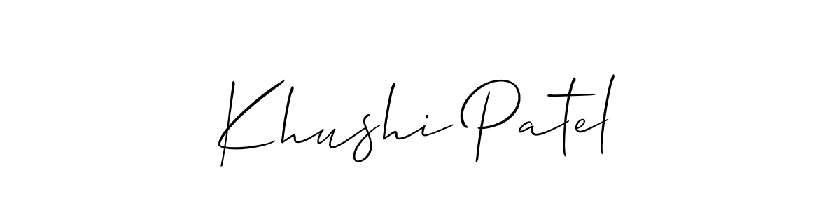 Khushi Patel stylish signature style. Best Handwritten Sign (Allison_Script) for my name. Handwritten Signature Collection Ideas for my name Khushi Patel. Khushi Patel signature style 2 images and pictures png