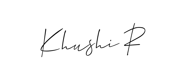 How to Draw Khushi R signature style? Allison_Script is a latest design signature styles for name Khushi R. Khushi R signature style 2 images and pictures png