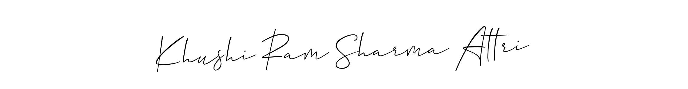 You can use this online signature creator to create a handwritten signature for the name Khushi Ram Sharma Attri. This is the best online autograph maker. Khushi Ram Sharma Attri signature style 2 images and pictures png