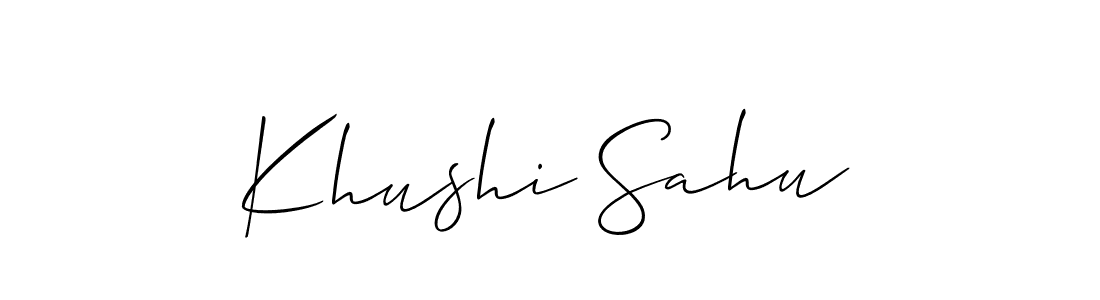 Make a short Khushi Sahu signature style. Manage your documents anywhere anytime using Allison_Script. Create and add eSignatures, submit forms, share and send files easily. Khushi Sahu signature style 2 images and pictures png