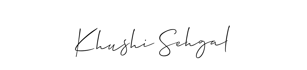 Make a beautiful signature design for name Khushi Sehgal. With this signature (Allison_Script) style, you can create a handwritten signature for free. Khushi Sehgal signature style 2 images and pictures png