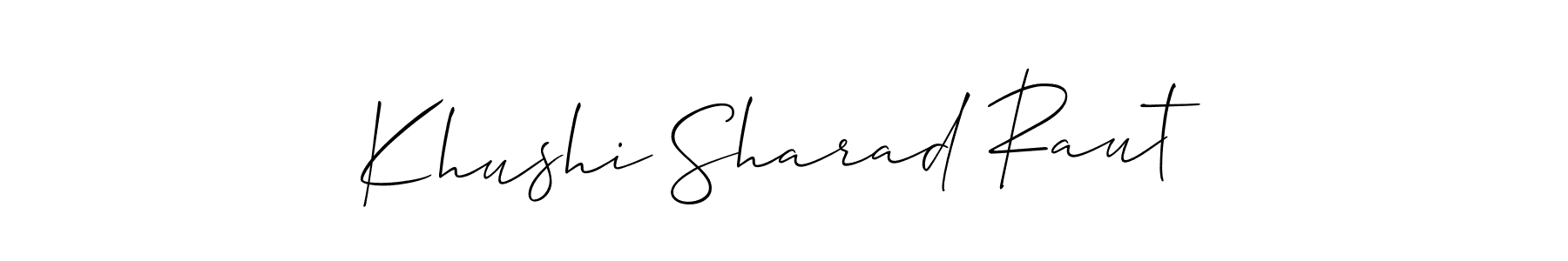 Create a beautiful signature design for name Khushi Sharad Raut. With this signature (Allison_Script) fonts, you can make a handwritten signature for free. Khushi Sharad Raut signature style 2 images and pictures png