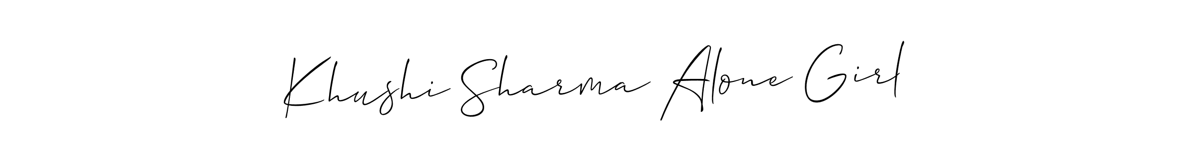 Allison_Script is a professional signature style that is perfect for those who want to add a touch of class to their signature. It is also a great choice for those who want to make their signature more unique. Get Khushi Sharma Alone Girl name to fancy signature for free. Khushi Sharma Alone Girl signature style 2 images and pictures png