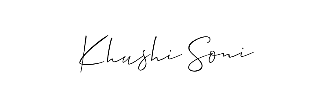 Best and Professional Signature Style for Khushi Soni. Allison_Script Best Signature Style Collection. Khushi Soni signature style 2 images and pictures png