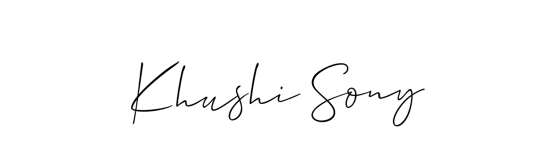 Make a beautiful signature design for name Khushi Sony. With this signature (Allison_Script) style, you can create a handwritten signature for free. Khushi Sony signature style 2 images and pictures png