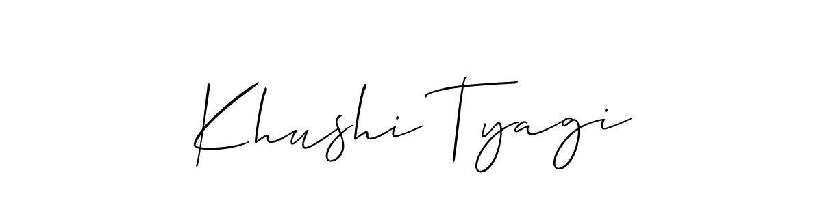 It looks lik you need a new signature style for name Khushi Tyagi. Design unique handwritten (Allison_Script) signature with our free signature maker in just a few clicks. Khushi Tyagi signature style 2 images and pictures png