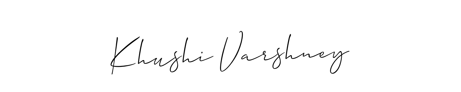 Make a beautiful signature design for name Khushi Varshney. With this signature (Allison_Script) style, you can create a handwritten signature for free. Khushi Varshney signature style 2 images and pictures png