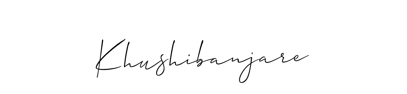 Also we have Khushibanjare name is the best signature style. Create professional handwritten signature collection using Allison_Script autograph style. Khushibanjare signature style 2 images and pictures png