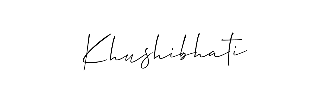 Make a beautiful signature design for name Khushibhati. With this signature (Allison_Script) style, you can create a handwritten signature for free. Khushibhati signature style 2 images and pictures png