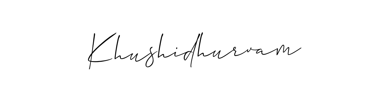 Similarly Allison_Script is the best handwritten signature design. Signature creator online .You can use it as an online autograph creator for name Khushidhurvam. Khushidhurvam signature style 2 images and pictures png