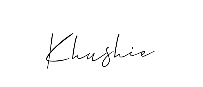 How to make Khushie name signature. Use Allison_Script style for creating short signs online. This is the latest handwritten sign. Khushie signature style 2 images and pictures png