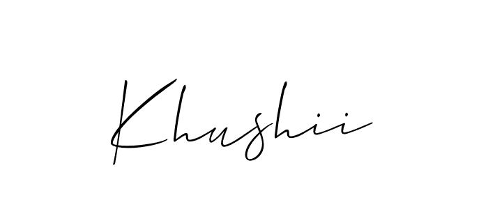 Make a beautiful signature design for name Khushii. Use this online signature maker to create a handwritten signature for free. Khushii signature style 2 images and pictures png