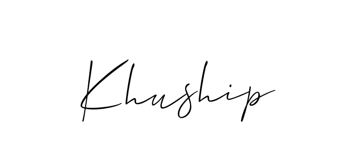 Make a short Khuship signature style. Manage your documents anywhere anytime using Allison_Script. Create and add eSignatures, submit forms, share and send files easily. Khuship signature style 2 images and pictures png