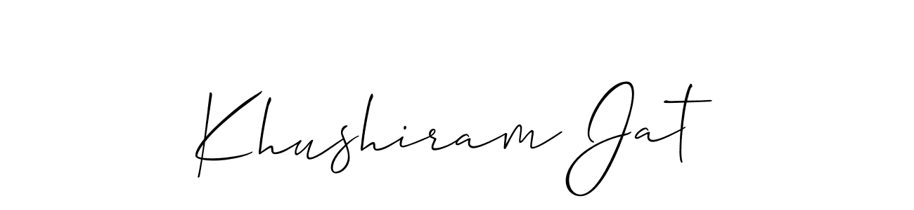 Create a beautiful signature design for name Khushiram Jat. With this signature (Allison_Script) fonts, you can make a handwritten signature for free. Khushiram Jat signature style 2 images and pictures png