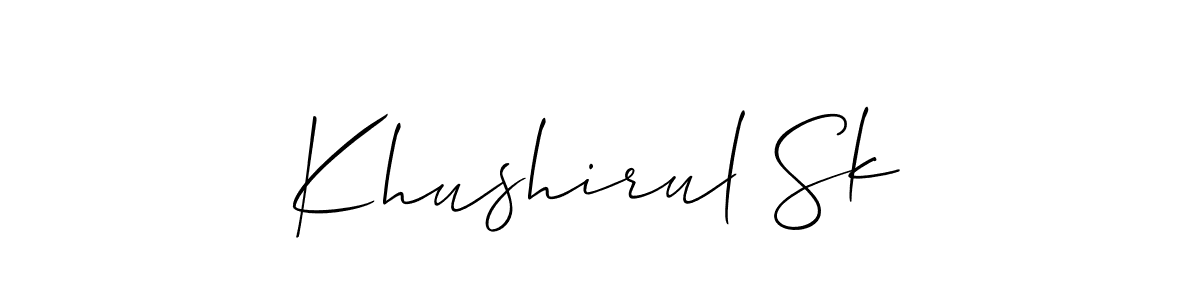 Similarly Allison_Script is the best handwritten signature design. Signature creator online .You can use it as an online autograph creator for name Khushirul Sk. Khushirul Sk signature style 2 images and pictures png
