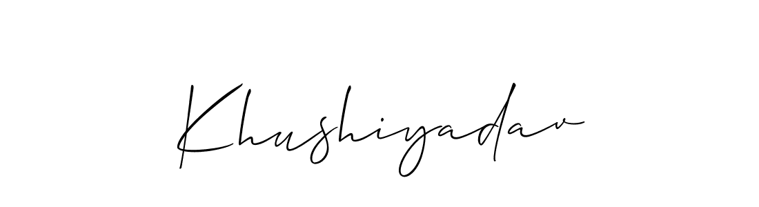 You should practise on your own different ways (Allison_Script) to write your name (Khushiyadav) in signature. don't let someone else do it for you. Khushiyadav signature style 2 images and pictures png