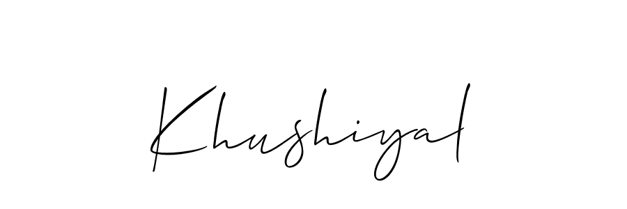 Khushiyal stylish signature style. Best Handwritten Sign (Allison_Script) for my name. Handwritten Signature Collection Ideas for my name Khushiyal. Khushiyal signature style 2 images and pictures png