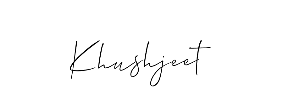 It looks lik you need a new signature style for name Khushjeet. Design unique handwritten (Allison_Script) signature with our free signature maker in just a few clicks. Khushjeet signature style 2 images and pictures png