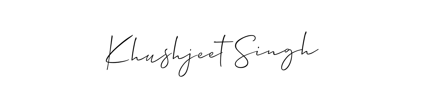 Use a signature maker to create a handwritten signature online. With this signature software, you can design (Allison_Script) your own signature for name Khushjeet Singh. Khushjeet Singh signature style 2 images and pictures png