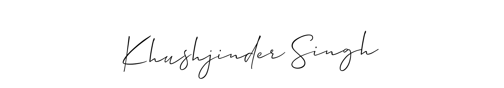 How to make Khushjinder Singh signature? Allison_Script is a professional autograph style. Create handwritten signature for Khushjinder Singh name. Khushjinder Singh signature style 2 images and pictures png