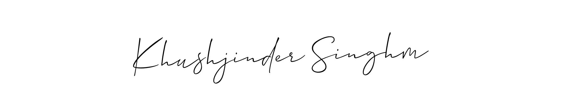 It looks lik you need a new signature style for name Khushjinder Singhm. Design unique handwritten (Allison_Script) signature with our free signature maker in just a few clicks. Khushjinder Singhm signature style 2 images and pictures png