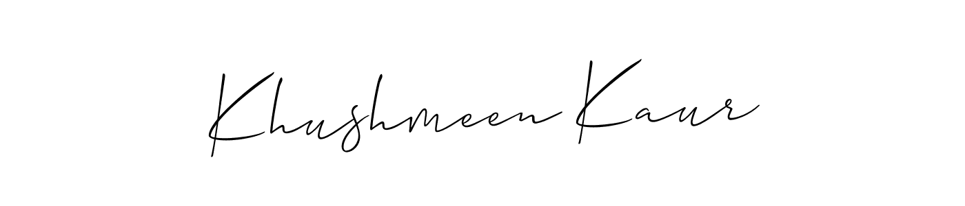 How to make Khushmeen Kaur signature? Allison_Script is a professional autograph style. Create handwritten signature for Khushmeen Kaur name. Khushmeen Kaur signature style 2 images and pictures png