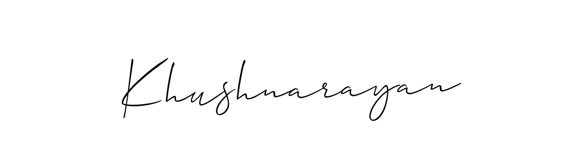 if you are searching for the best signature style for your name Khushnarayan. so please give up your signature search. here we have designed multiple signature styles  using Allison_Script. Khushnarayan signature style 2 images and pictures png