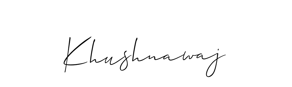 Make a beautiful signature design for name Khushnawaj. With this signature (Allison_Script) style, you can create a handwritten signature for free. Khushnawaj signature style 2 images and pictures png