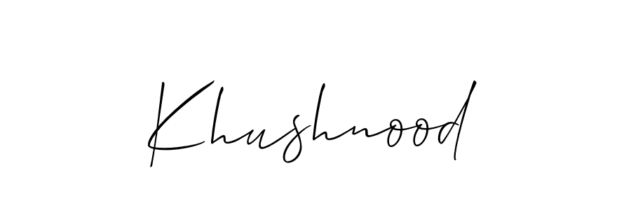 Create a beautiful signature design for name Khushnood. With this signature (Allison_Script) fonts, you can make a handwritten signature for free. Khushnood signature style 2 images and pictures png