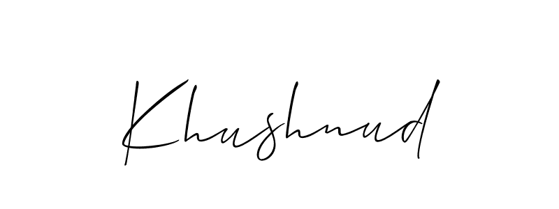 It looks lik you need a new signature style for name Khushnud. Design unique handwritten (Allison_Script) signature with our free signature maker in just a few clicks. Khushnud signature style 2 images and pictures png
