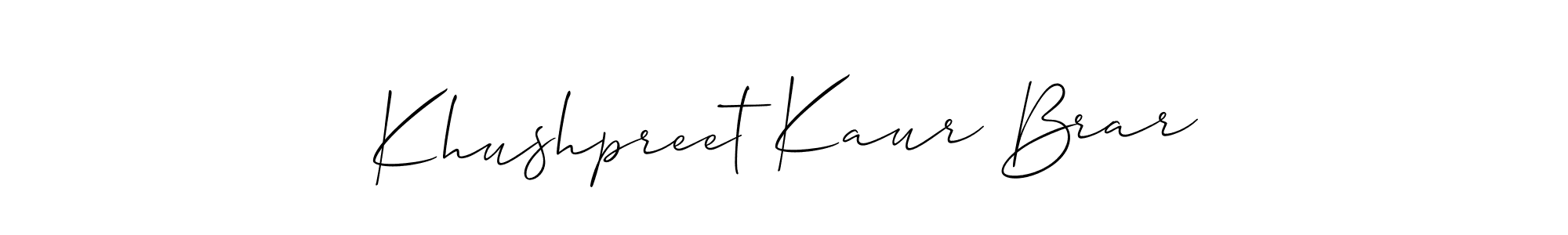 Khushpreet Kaur Brar stylish signature style. Best Handwritten Sign (Allison_Script) for my name. Handwritten Signature Collection Ideas for my name Khushpreet Kaur Brar. Khushpreet Kaur Brar signature style 2 images and pictures png