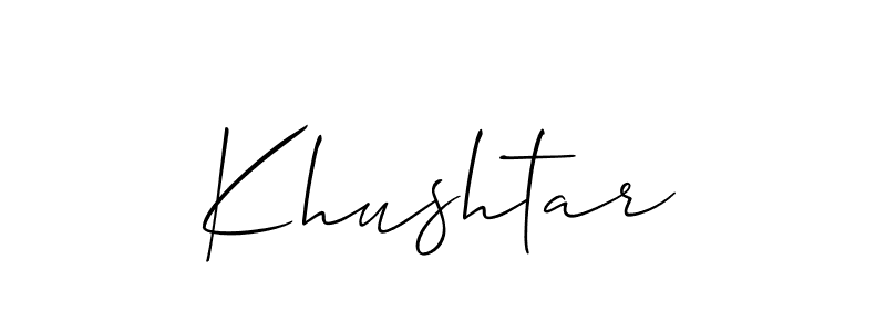 It looks lik you need a new signature style for name Khushtar. Design unique handwritten (Allison_Script) signature with our free signature maker in just a few clicks. Khushtar signature style 2 images and pictures png