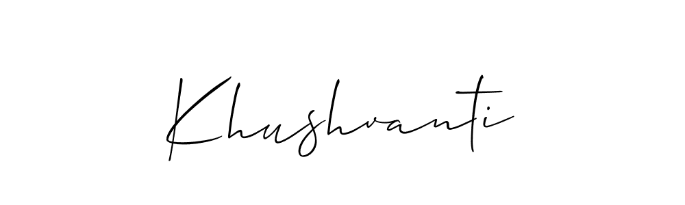 Create a beautiful signature design for name Khushvanti. With this signature (Allison_Script) fonts, you can make a handwritten signature for free. Khushvanti signature style 2 images and pictures png
