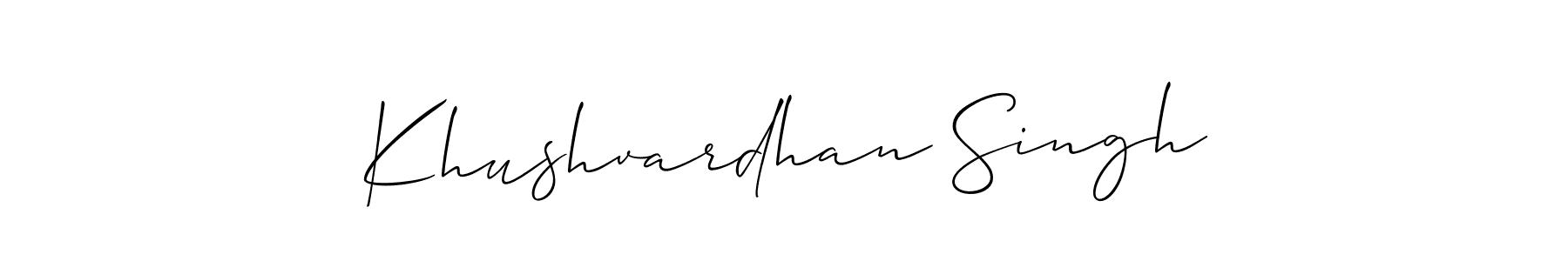 Use a signature maker to create a handwritten signature online. With this signature software, you can design (Allison_Script) your own signature for name Khushvardhan Singh. Khushvardhan Singh signature style 2 images and pictures png