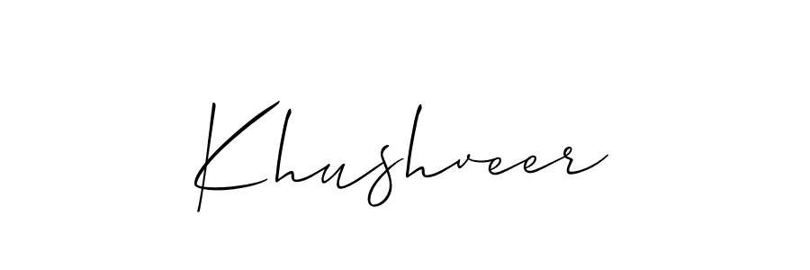 Similarly Allison_Script is the best handwritten signature design. Signature creator online .You can use it as an online autograph creator for name Khushveer. Khushveer signature style 2 images and pictures png