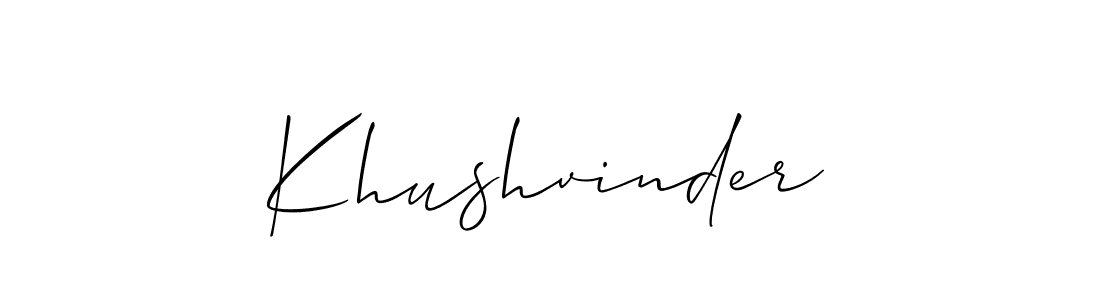 The best way (Allison_Script) to make a short signature is to pick only two or three words in your name. The name Khushvinder include a total of six letters. For converting this name. Khushvinder signature style 2 images and pictures png