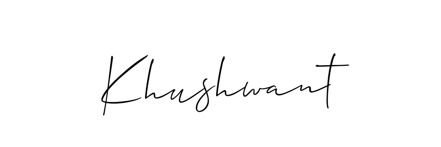 Also we have Khushwant name is the best signature style. Create professional handwritten signature collection using Allison_Script autograph style. Khushwant signature style 2 images and pictures png