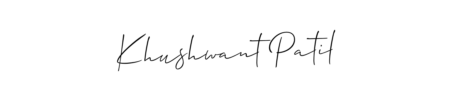 The best way (Allison_Script) to make a short signature is to pick only two or three words in your name. The name Khushwant Patil include a total of six letters. For converting this name. Khushwant Patil signature style 2 images and pictures png