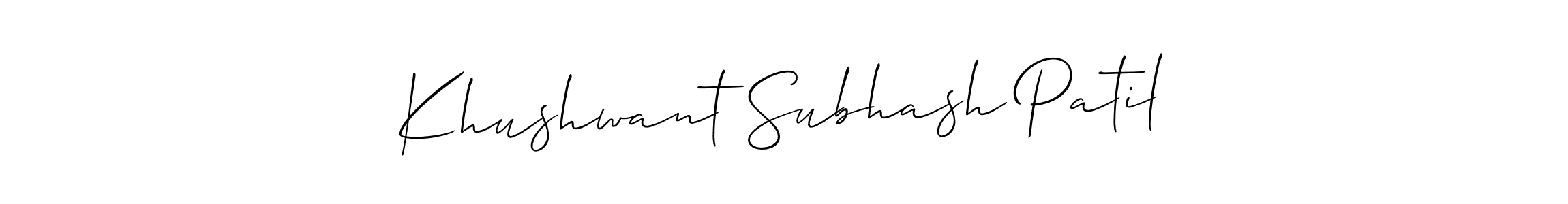 Design your own signature with our free online signature maker. With this signature software, you can create a handwritten (Allison_Script) signature for name Khushwant Subhash Patil. Khushwant Subhash Patil signature style 2 images and pictures png